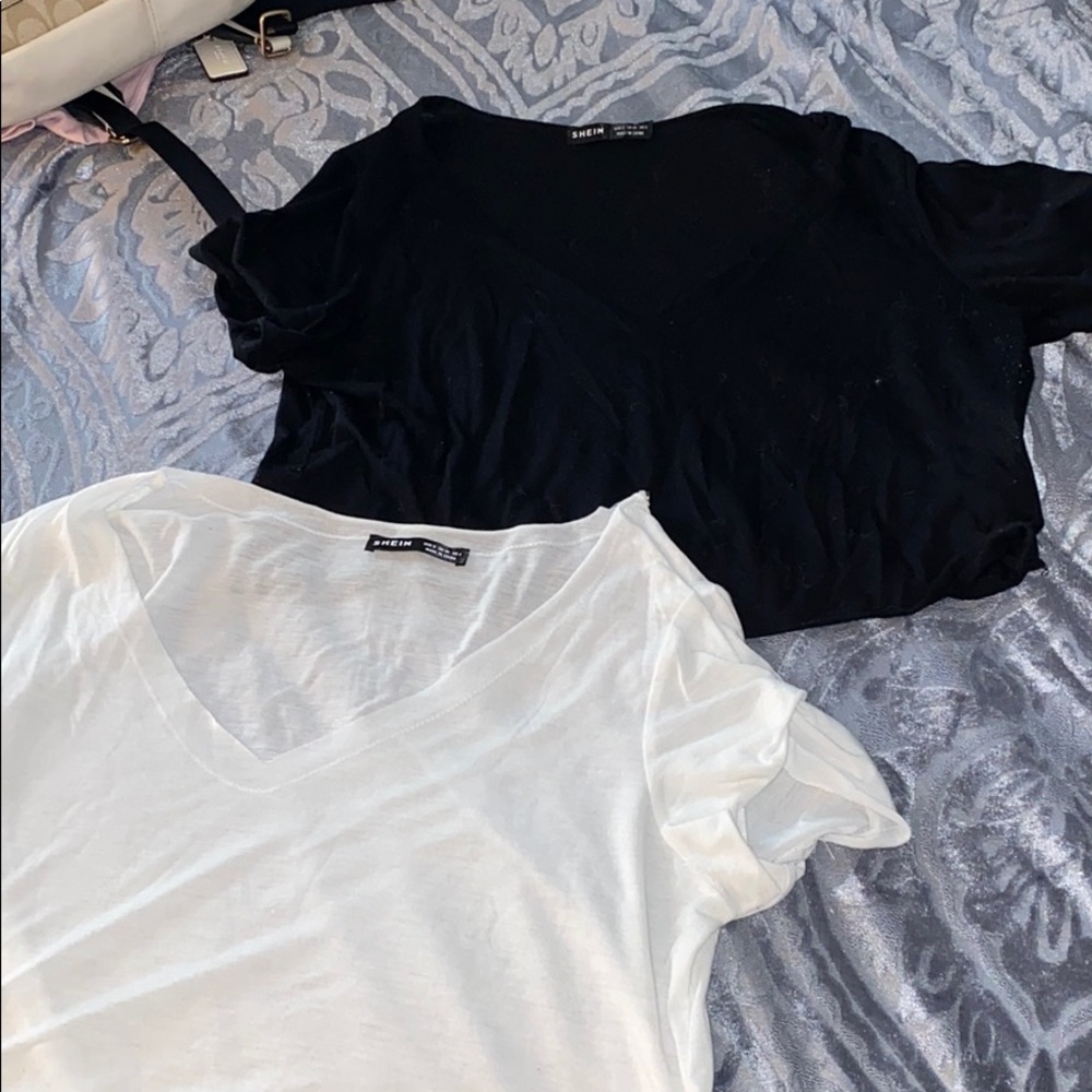 Black and white SHEIN crop tops